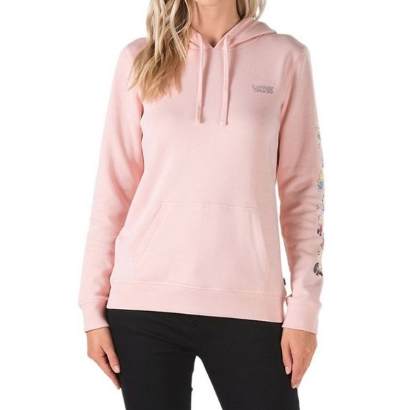 Vans x Peanuts Collab Womens XL Hooded Sweatshirt Pink Graphic Long Sleeves - Picture 2 of 16